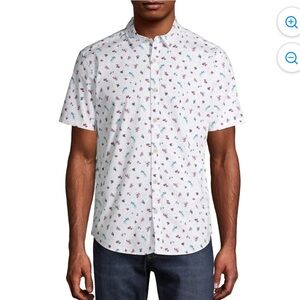 White Floral Short Sleeve Shirt (Box C)